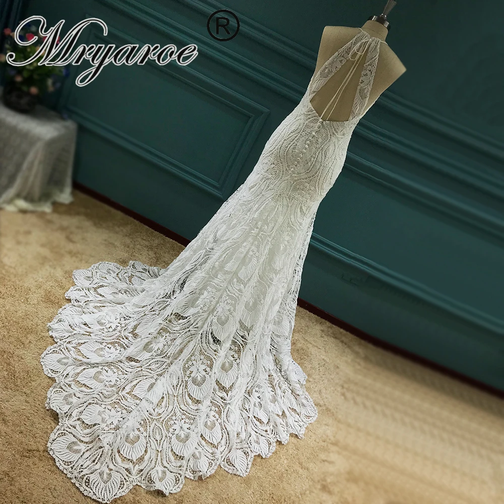 Элегантное богемное свадебное платье Mryarce роскошное кружевное с открытой спиной