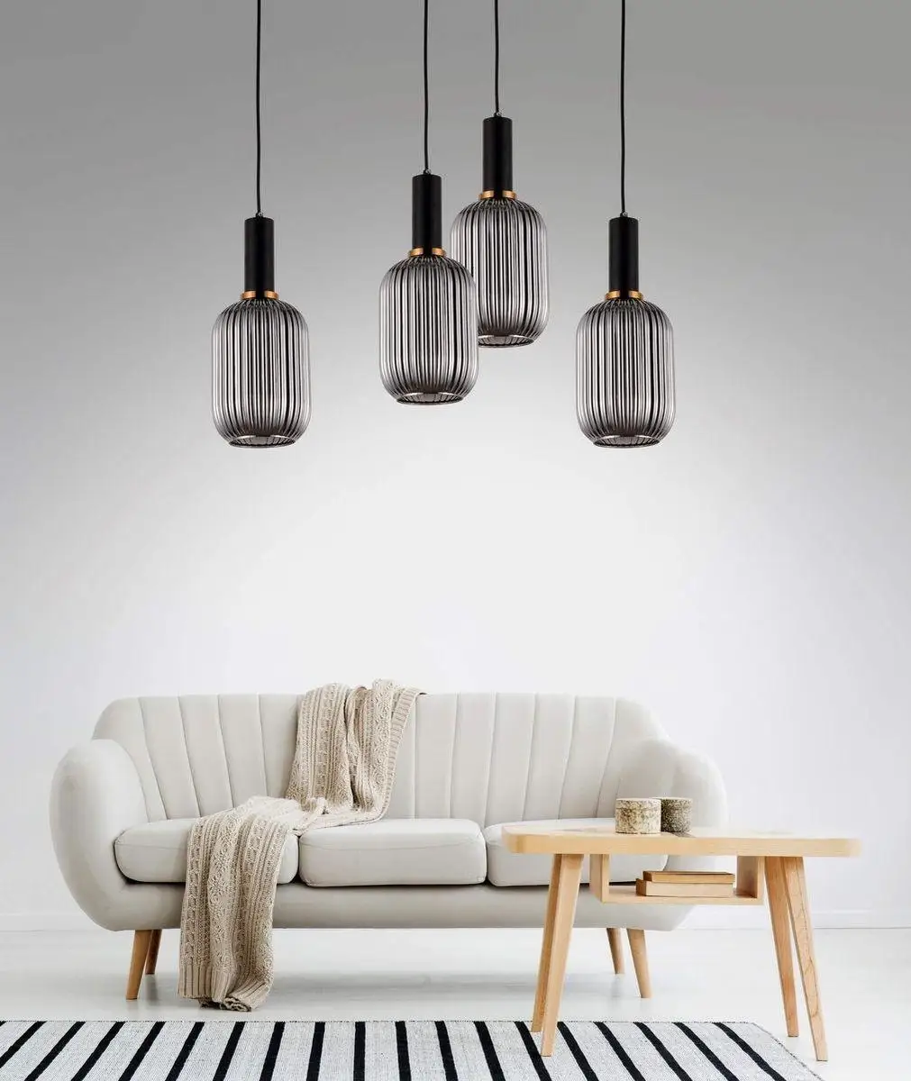 Подвесной светильник Lumina Deco Rico LDP 1218-1 GY+BK. Для гостиной. 60 Вт. 2400 лм. |