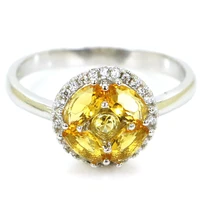 11x11mm jazaz anniversary 2 1g created golden citrine cubic zirconia for women daily wear 925 solid sterling silver ring