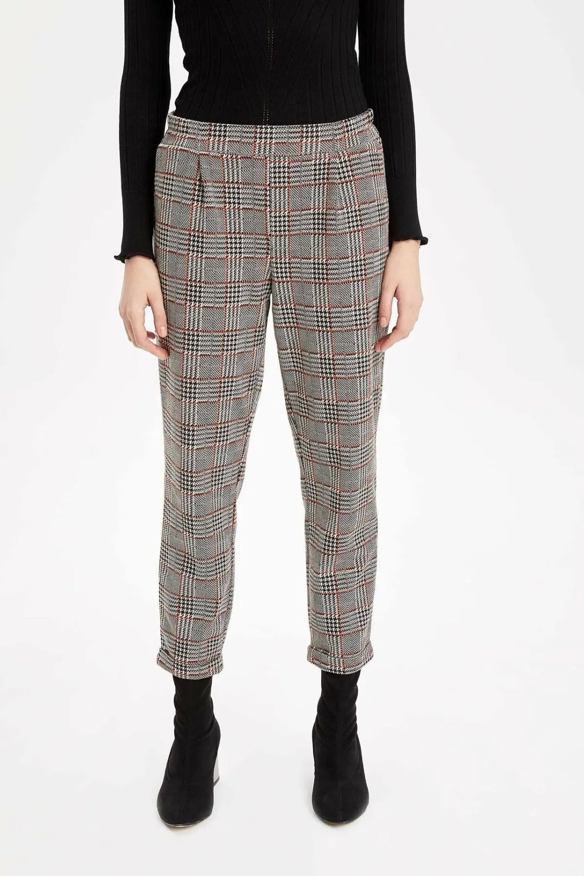 DeFacto Модные женские элегантные брюки повседневные свободные укороченные удобные