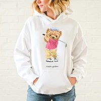 neutral harajuku style sweatshirt personality cotton golf bear print casual solid color hoodie men and women jumper warm s 5xl