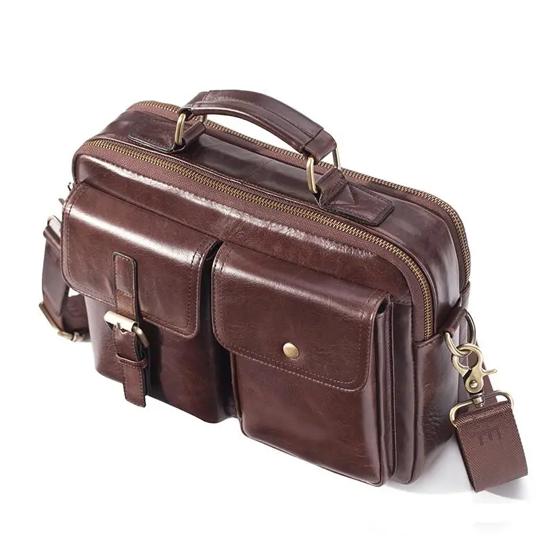 

Brand New Cowhide Leather Messenger Bag Men Genuine Leather Handbag Male Travel Pad Shoulder Bag for Men Office Briefcase Totes