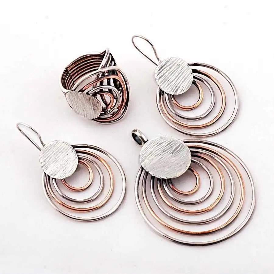 

Crazy Rings Rose Silver Design Set 870Hand Made Silver Jewellery Set