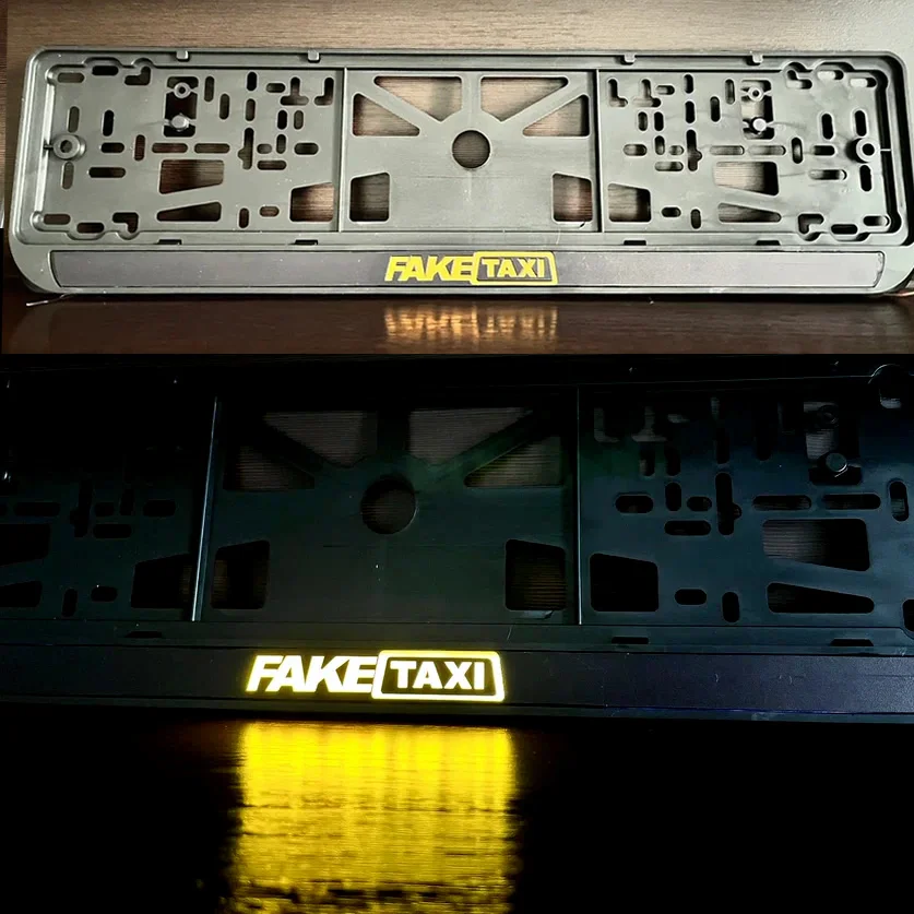 1 шт. LED рамка номерного знака автомобиля с подсветкой логотипа FakeTaxi |