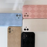luxury lattice phone case for iphone 11 12 13 pro cute soft back cover case for coque iphone x xr xs max 7 8 plus capa cortex