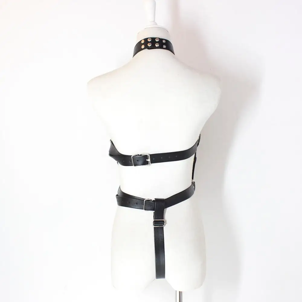 Секс леди из ПУ кожи флирт одежда БДСМ бондаж регулируемые ремни игрушки для