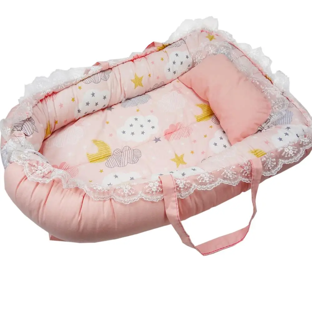 Детская кровать-гнездо переносная съемная и моющаяся кроватка для путешествий