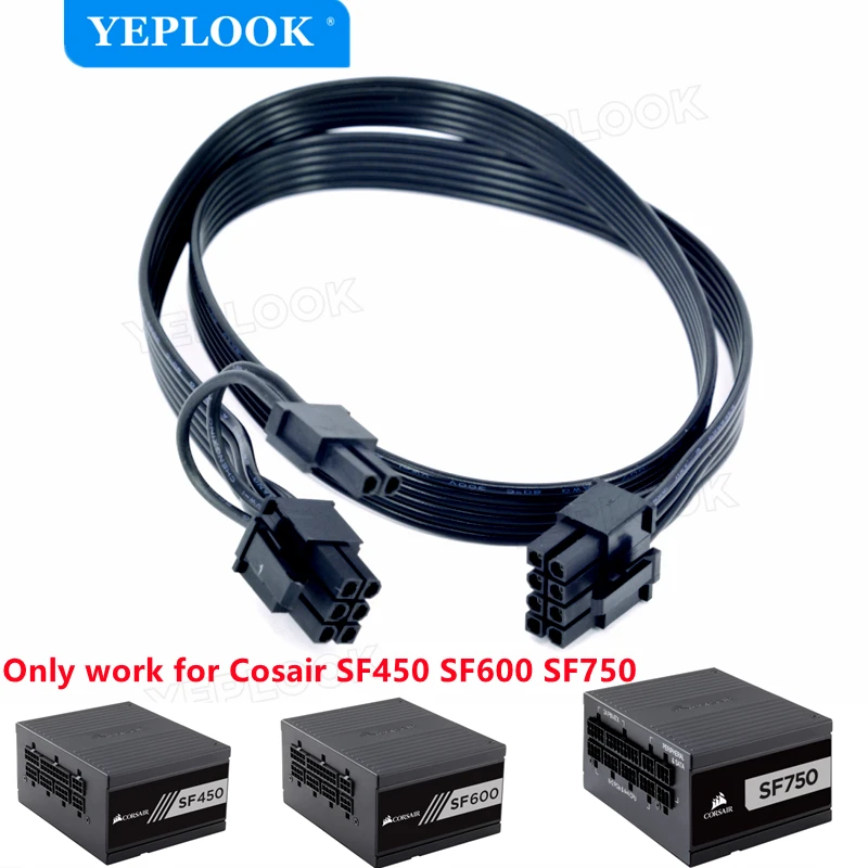 

PCIe 8Pin to 8Pin 6+2Pin GPU Cable For Corsair SF450 SF600 SF750 Full Modular Power Supply Unit PSU Cable 18AWG 60cm