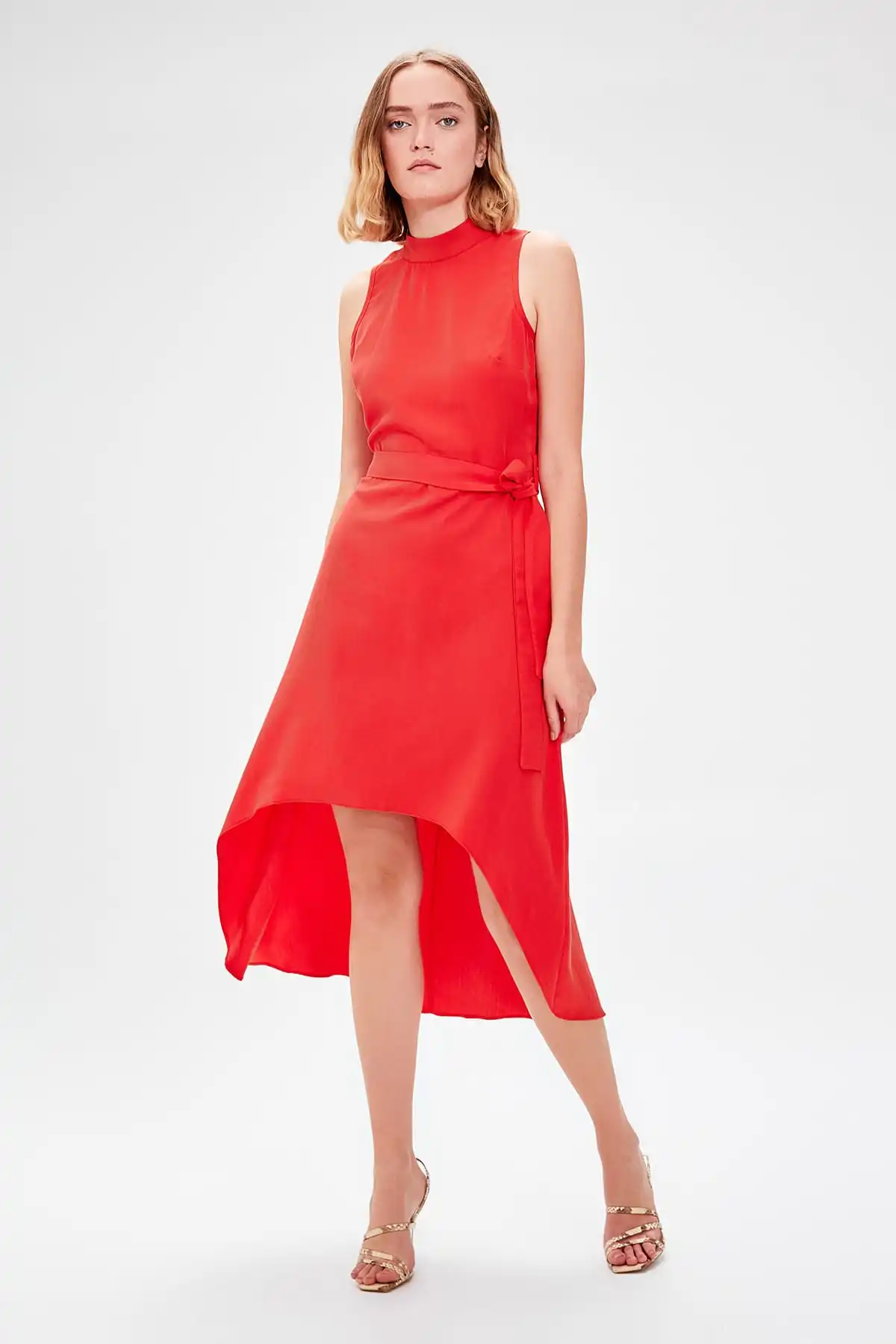 Красное платье с поясом TWOAW20EL0271|Женские платья| |