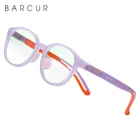 Очки для мальчиков BARCUR TR90, студенческий круглый синий светильник для детей, компьютерный анти-синий светильник для близорукости, очки для игр для девочек, защита UV400