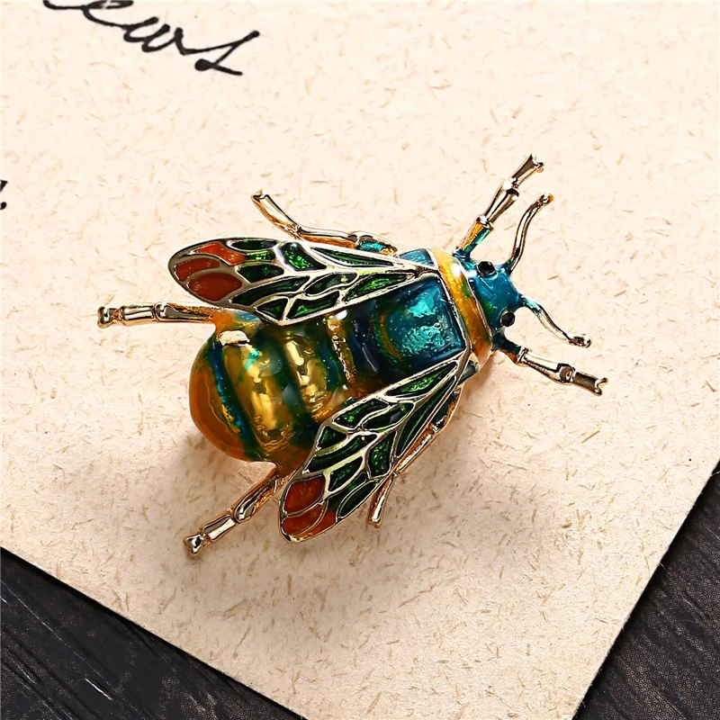 

Enamel Bumblebee Brooches Men Women's Cute Yellow Green Bee Insect Brooch Vintage Lapel Pins Friendship Gift