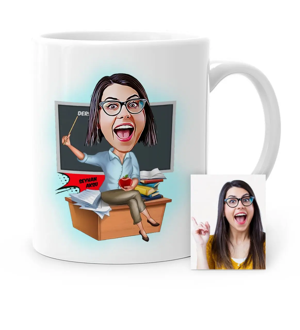 

Персонализированные Женщины учительницы мультфильм белая кружка чашка-1