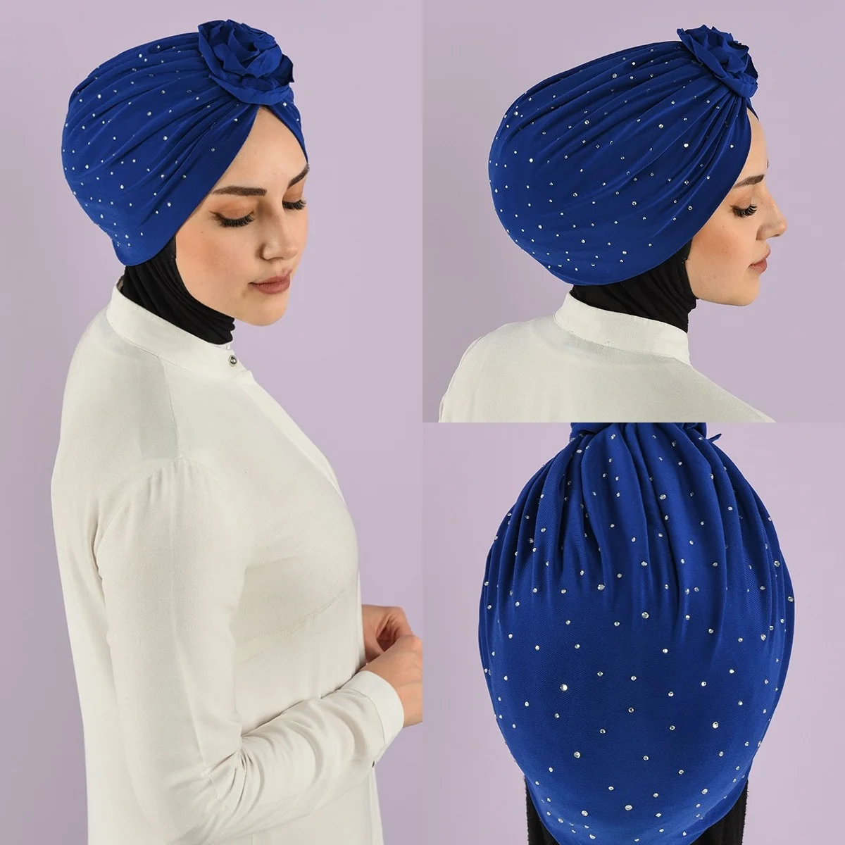 Muslim Cotton Turban Hijab Bonnet Folds Pearl Musulman Turbante Mujer Arab Wrap Head Femme Scarf Inner Hijabs Caps 2021 Solid