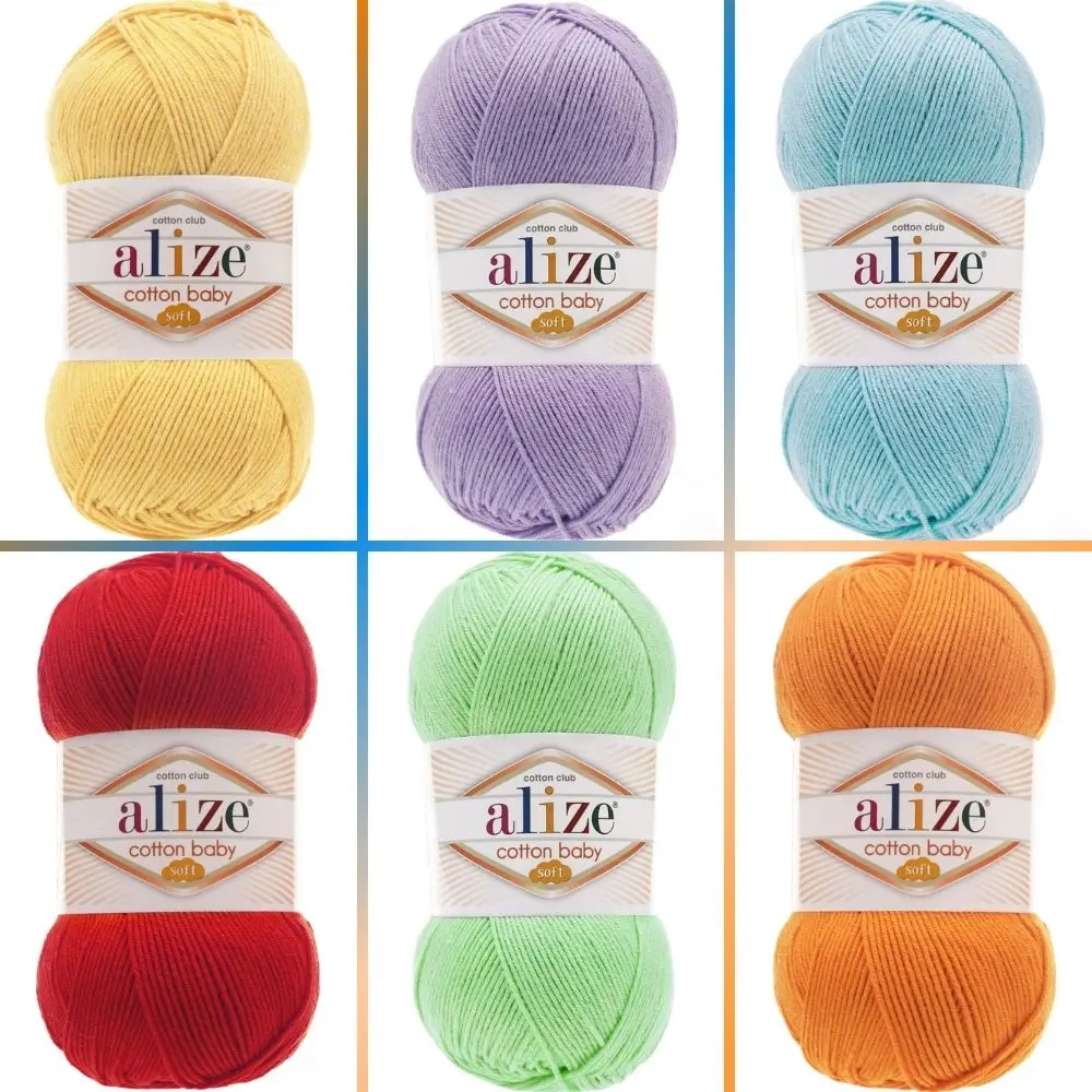 Пряжа для ручного вязания Alize Cotton Baby Soft Ball 100 грамм 270 метров акрил сезон весна /