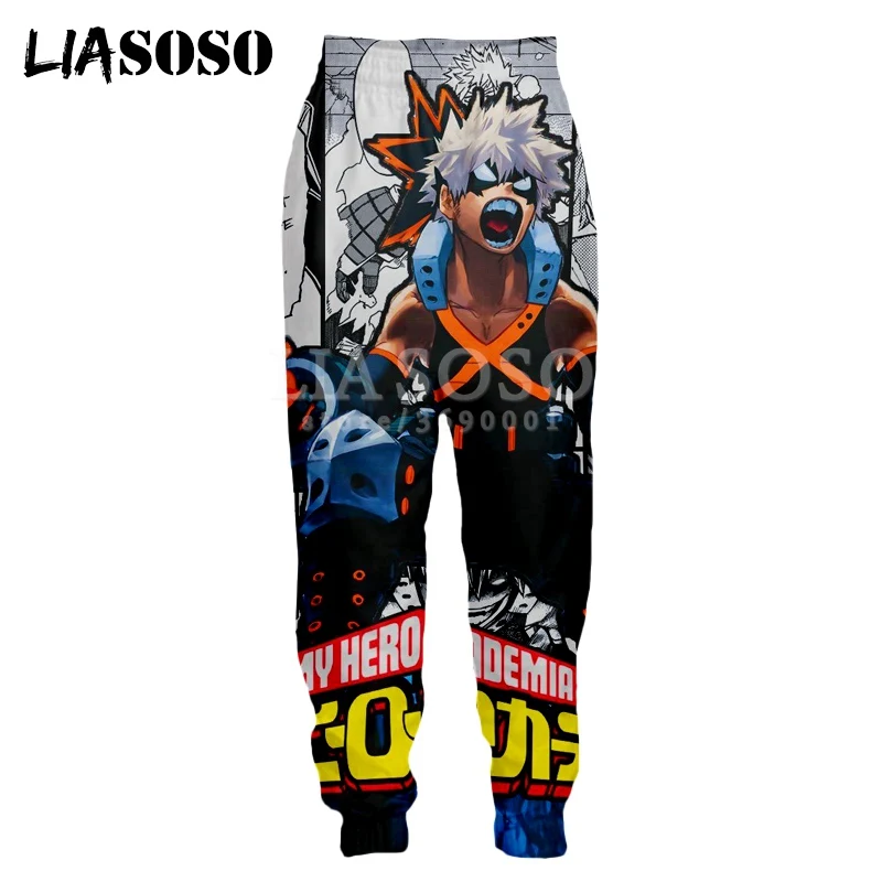 LIASOSO, 3d принт, унисекс, спортивные штаны, аниме, комиксы, Boku No My Hero Academy, повседневные тренировочные штаны, крутые штаны для бега, X2791