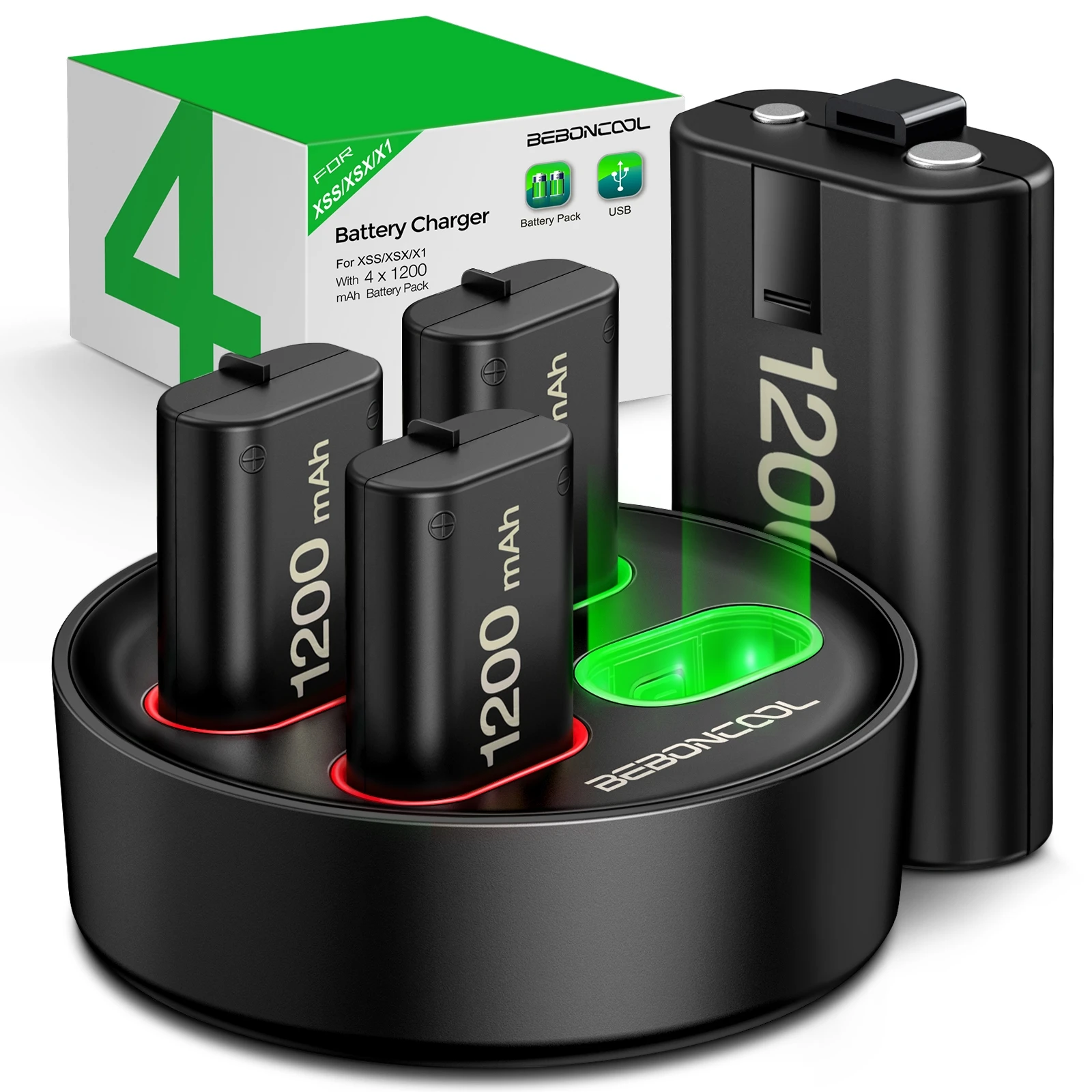Аккумуляторы Beboncool 1200 мА ч 4 шт. для беспроводных геймпадов Xbox One X S | Электроника