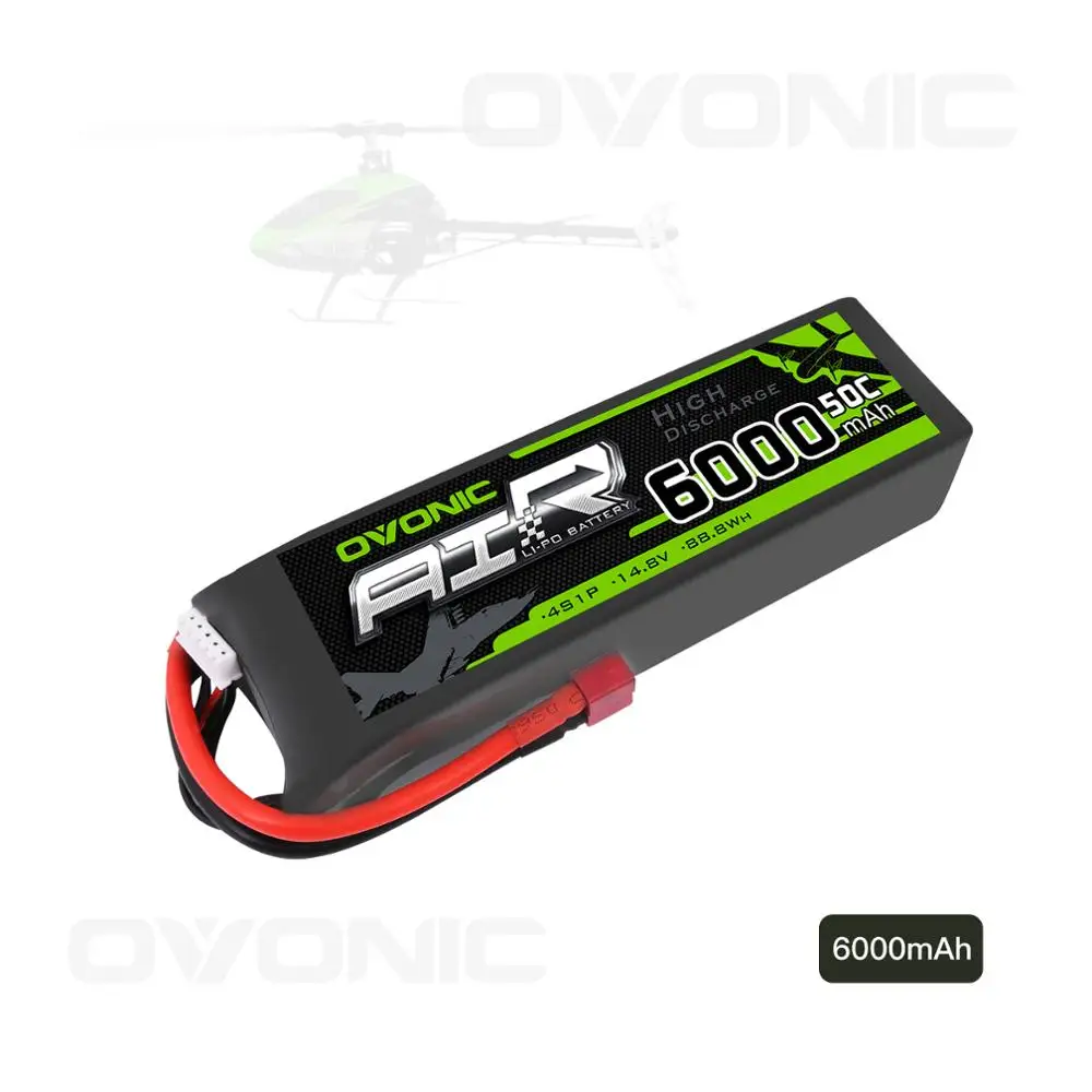 

Аккумулятор литий-полимерный OVONIC 14,8 В, 50C, 6000 мАч, Т-образные разъемы для радиоуправляемых багги, вертолета, самолета, радиоуправляемого авто...
