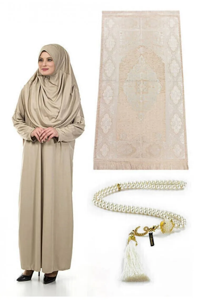 

WOMEN'S PRAYER DRESS One-Piece Prayer Dress Prayer Rug Rosary Worship Set GIFT !!! Vizon MUSLIM FASHION NEW SEASON TURKEYQUALITY