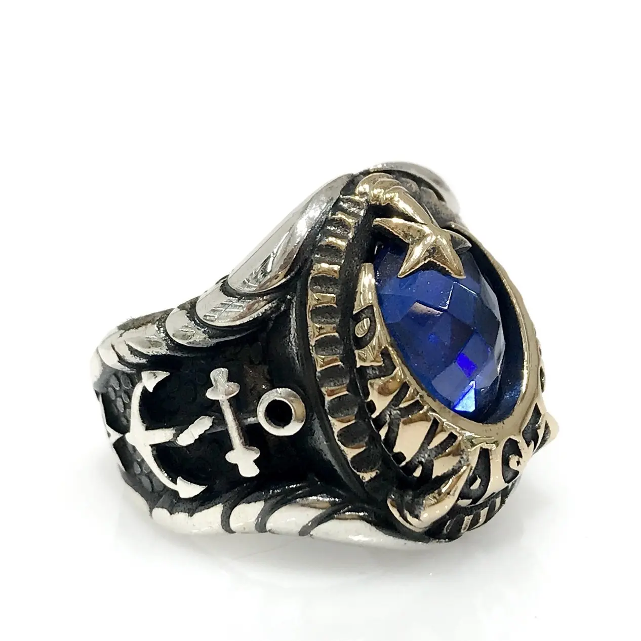 Мужское серебряное кольцо морской якорь NCO|Кольца| |