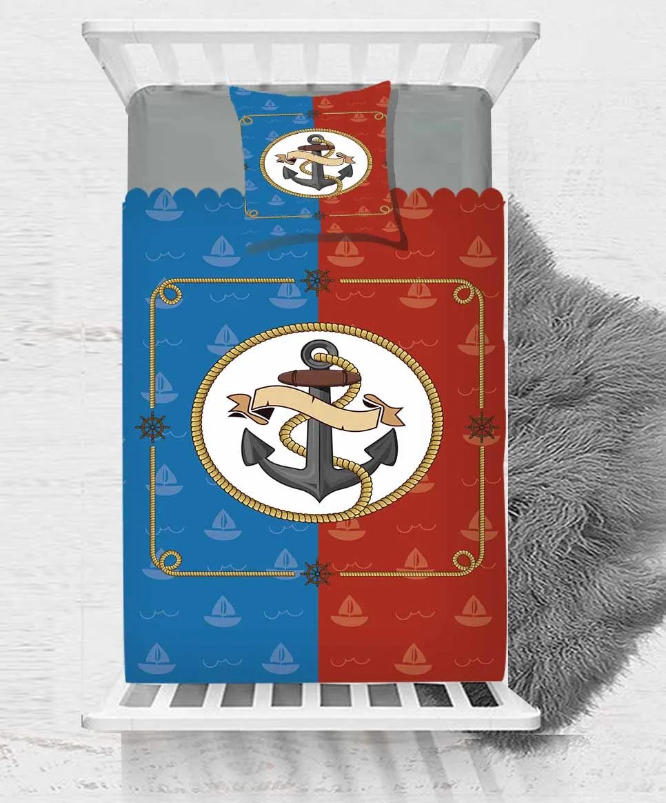 Else Blue Red Anchor Sea Baby Boy Kids Children 3d Print Single Bedspread Bed Cover Gift Combine Pillow | Дом и сад