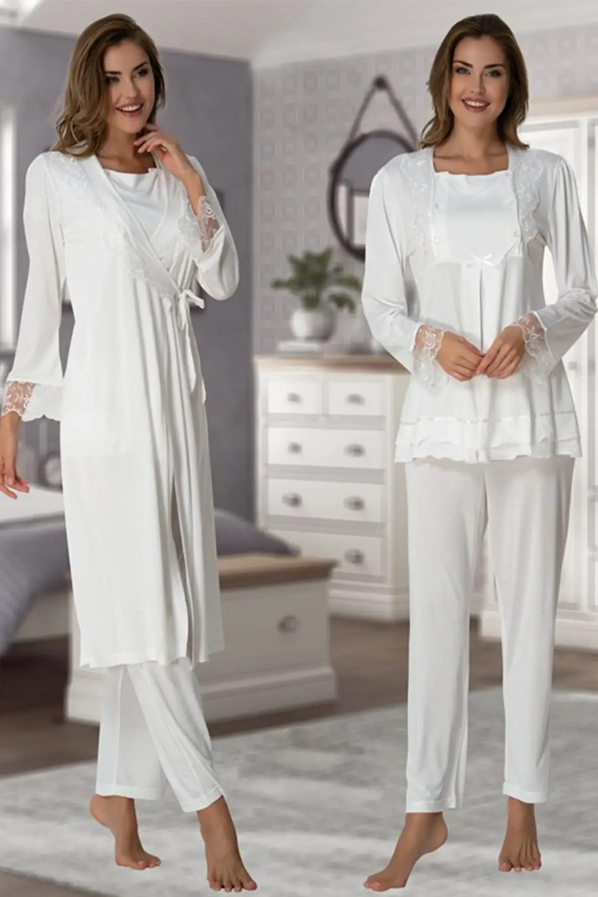 Effort Pajamas Women Velvet Dressing Gown Lohusa Pregnant Pajamas Set Cotton Comfortable Soft