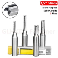 12 shank solid carbide straight router bits 3 flute chip breaker end mill cnc milling cutter woodworking multipurpose for mdf