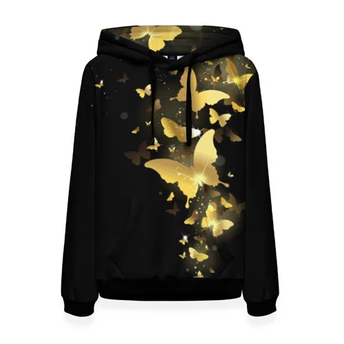 Женская толстовка 3D Золотые бабочки | одежда