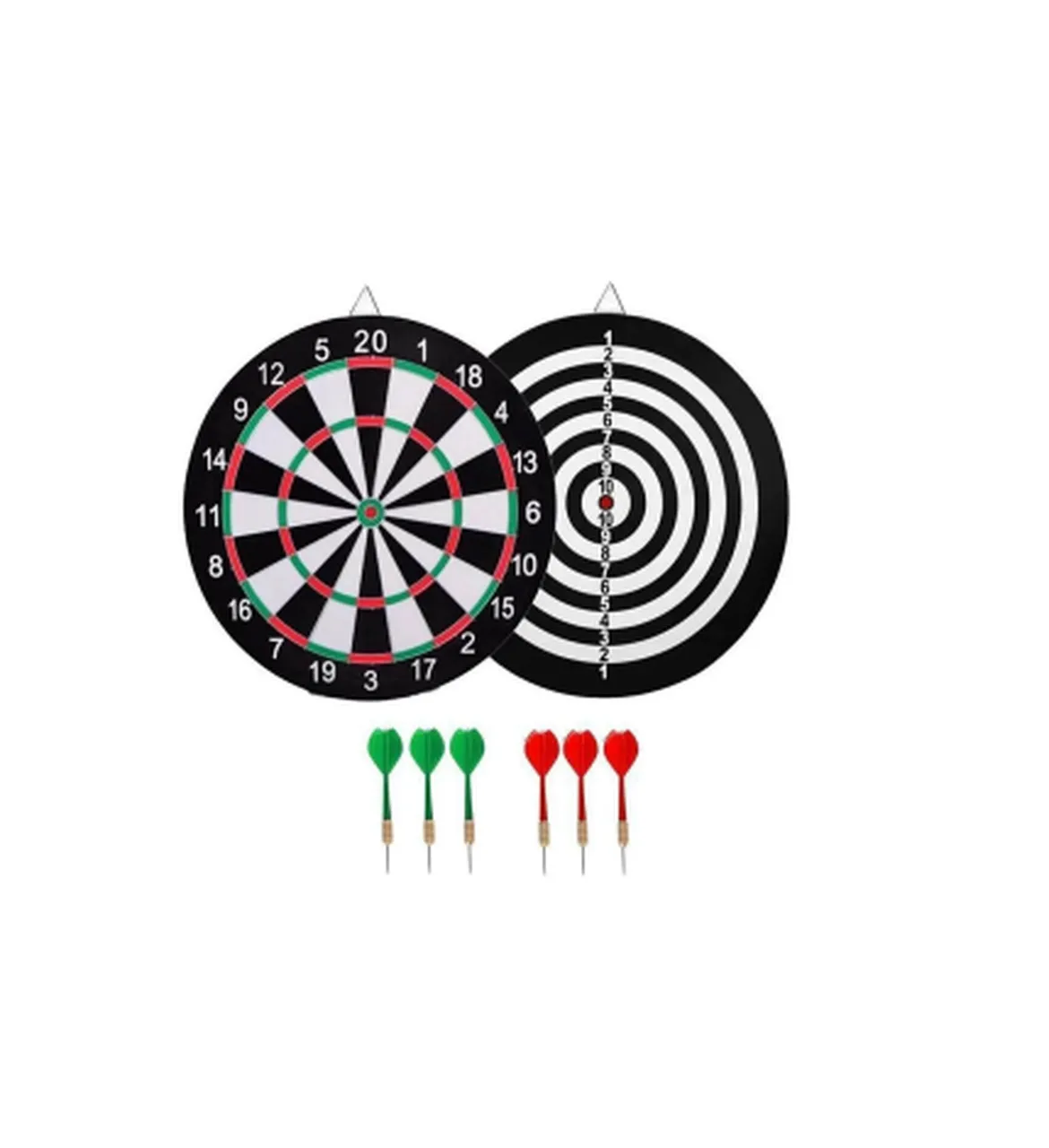 

Darts Double Sided 38 cm Dart Board & 6 Pieces Steel Metal Tip Arrows Quality Wood Material Fun Game Shooting Target Board