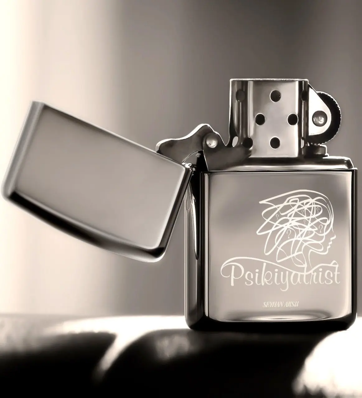 

Personalized Psychiatrist Gasoline Silver Gray Metal Lighter-2