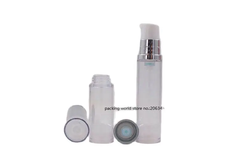 12 мл прозрачная пластиковая безвоздушная бутылка с золотым/серебряным насосом