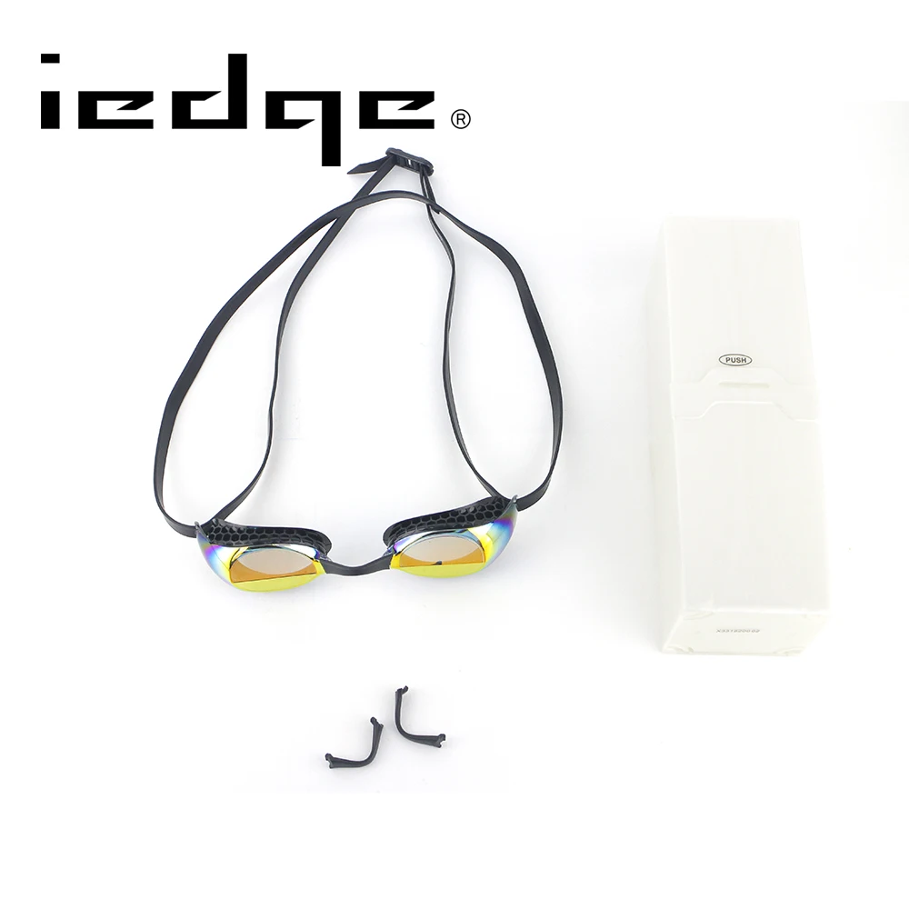 

Barracuda Iedge Racing Swimming Goggles Mirror Coating Lens Patented Gaskets #VG-952 Gold