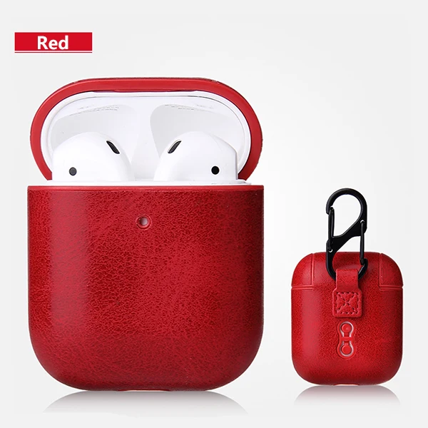 Бордовый Airpod сумка из змеиной кожи чехол для Apple AirPods 1 2 Роскошный кожаный чехол водонепроницаемый для зарядки чехол s дропшиппинг - Цвет: Бордовый