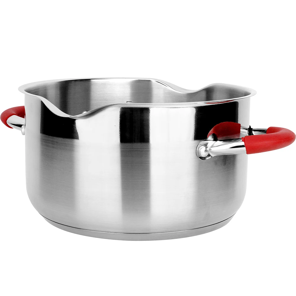 Толстая перламутровая кастрюля для супа из нержавеющей стали туба с двумя