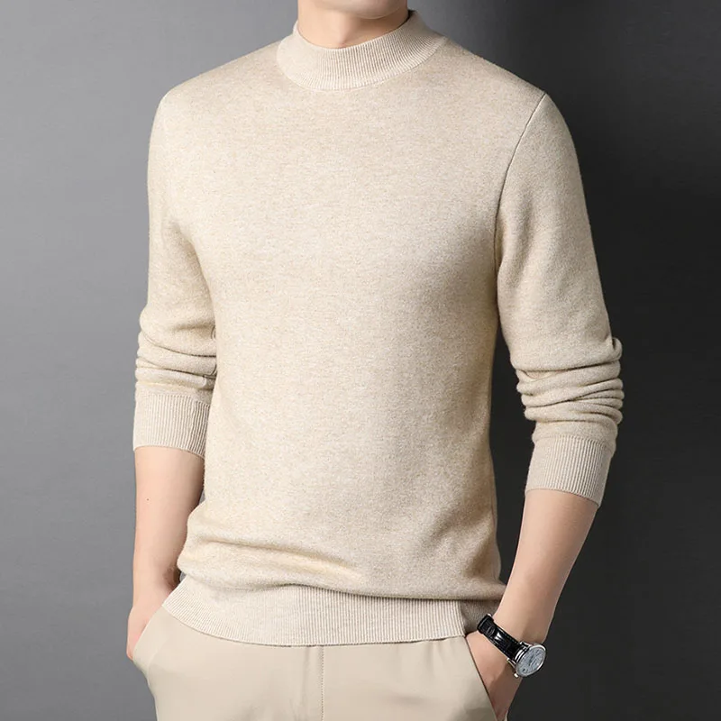 hot sale autumen winter brand men turtleneck pullover sweater fashion solid color thick and warm bottoming shirt male clothes free global shipping