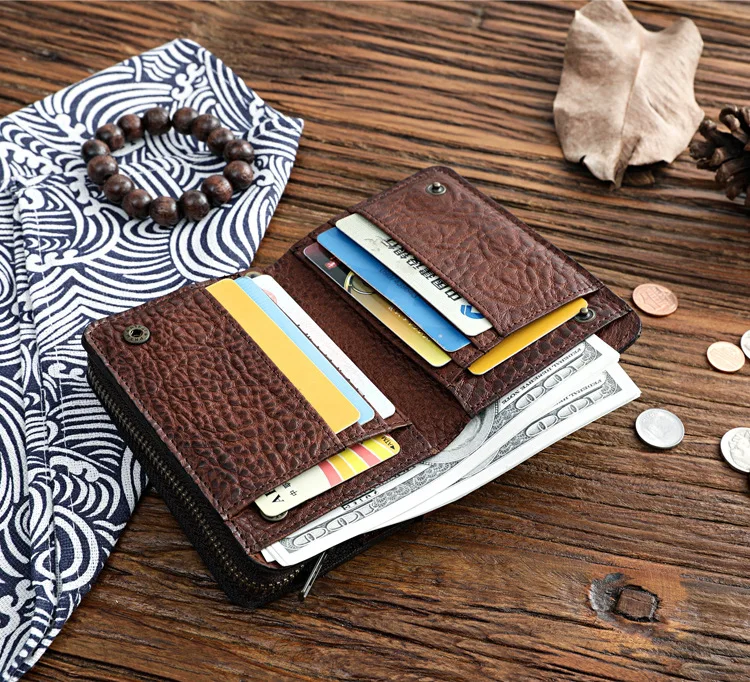 Мужской кожаный кошелек с отделением для монет