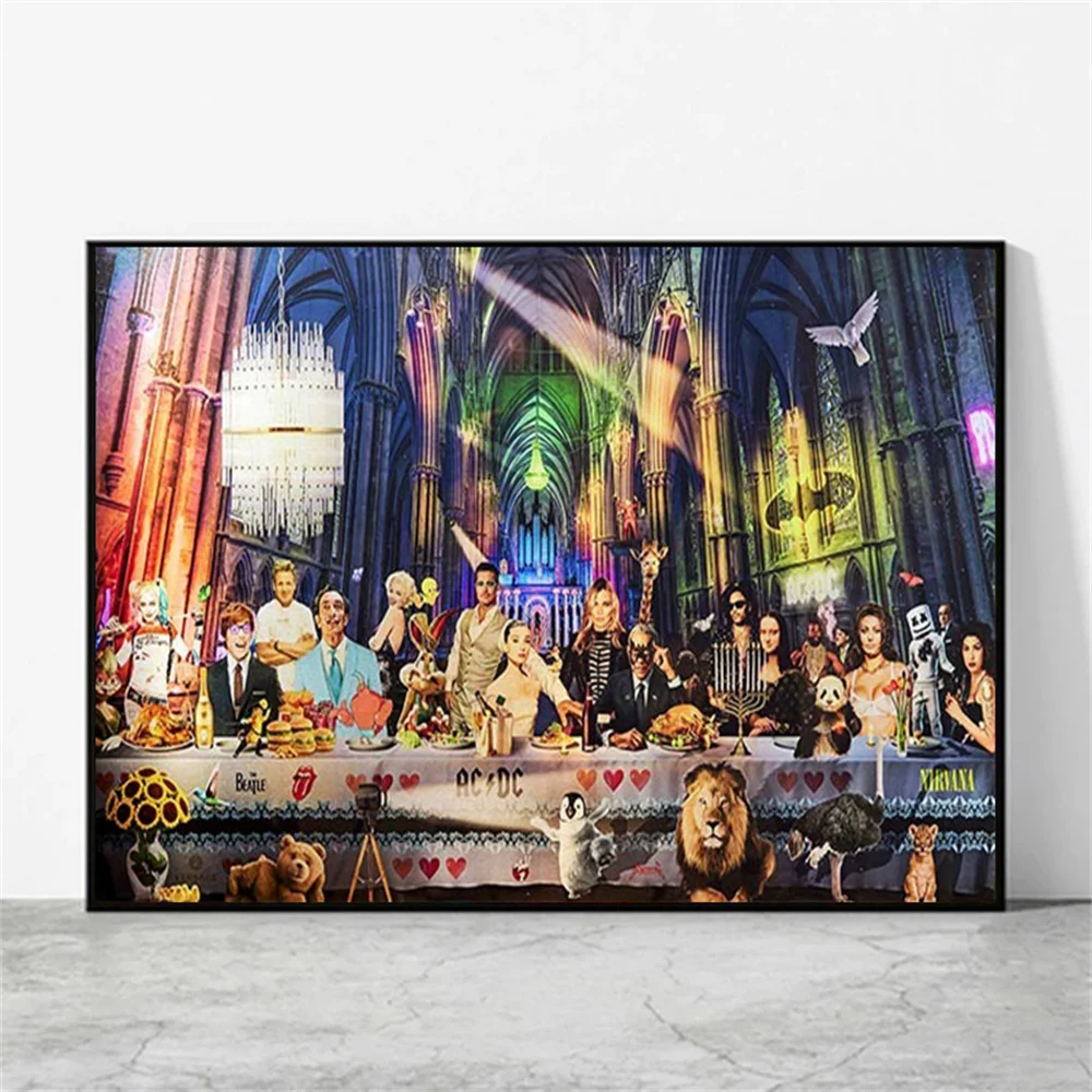 Современный художественный постер на холсте для ужина вечеринки портрет