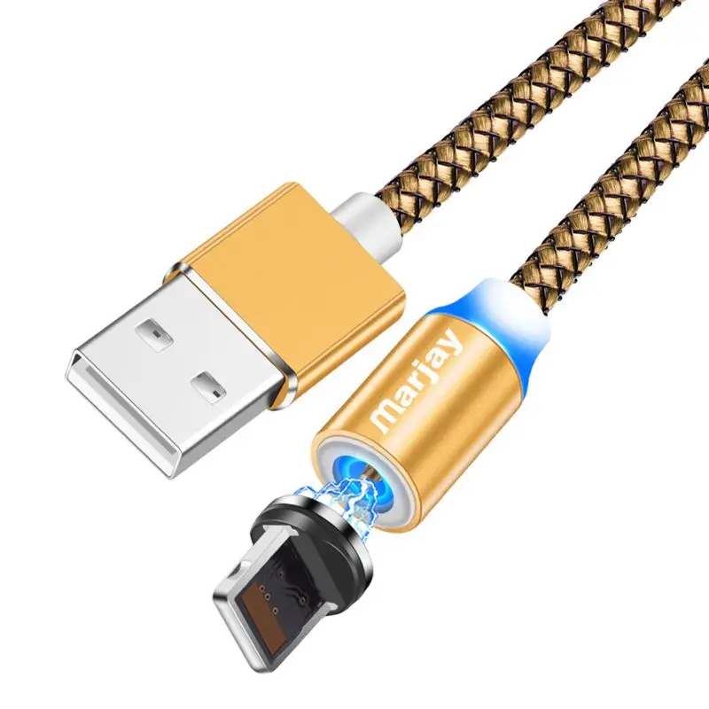 Gold IOS Cable Marjay 360 круглый светодиодный кабель Usb для быстрой зарядки Iphone X, XR, XS, MAX 5, 5S, SE, 6 S, 6 S, 7, 8 Plus, iPad, телефон, длинный шнур, зарядка - Цвет: Gold IOS Cable