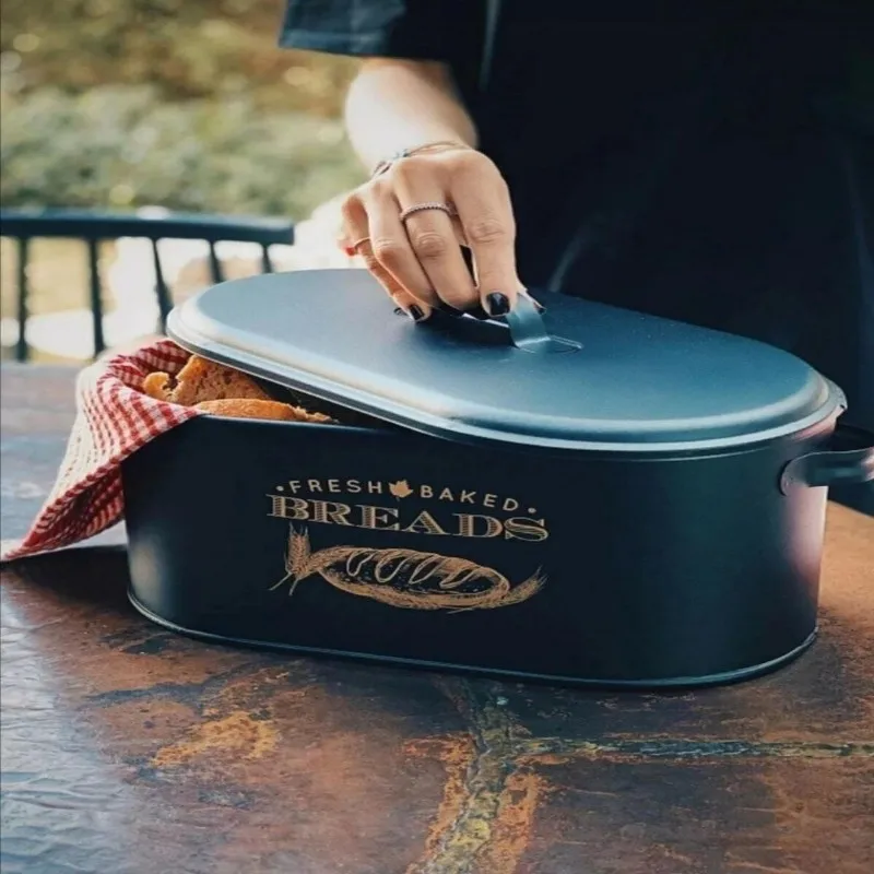 metal decorative bread box home kitchen office organiser bread cabinet breadstuff black free global shipping