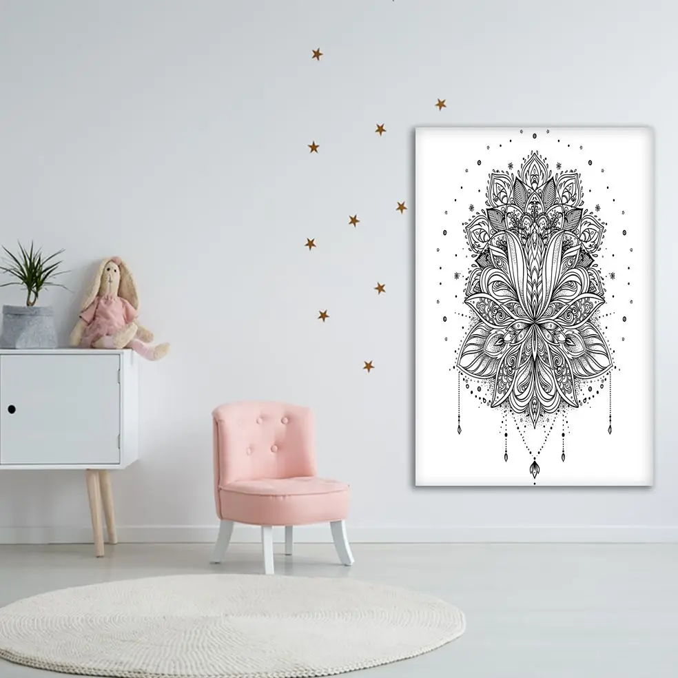 Гобеленовые декоративные цветы лотоса узоры Пейсли Бохо и магический символ