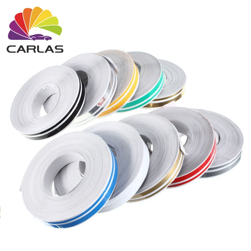 1 см * 9 м Автомобильная наклейка полоса Steamline двухстрочная лента отражающая на