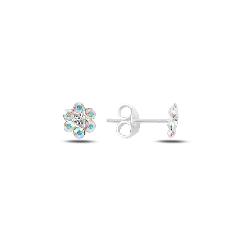 

Silver 925 Sterling Crystal Cubic Zirconia Daisy Earrings
