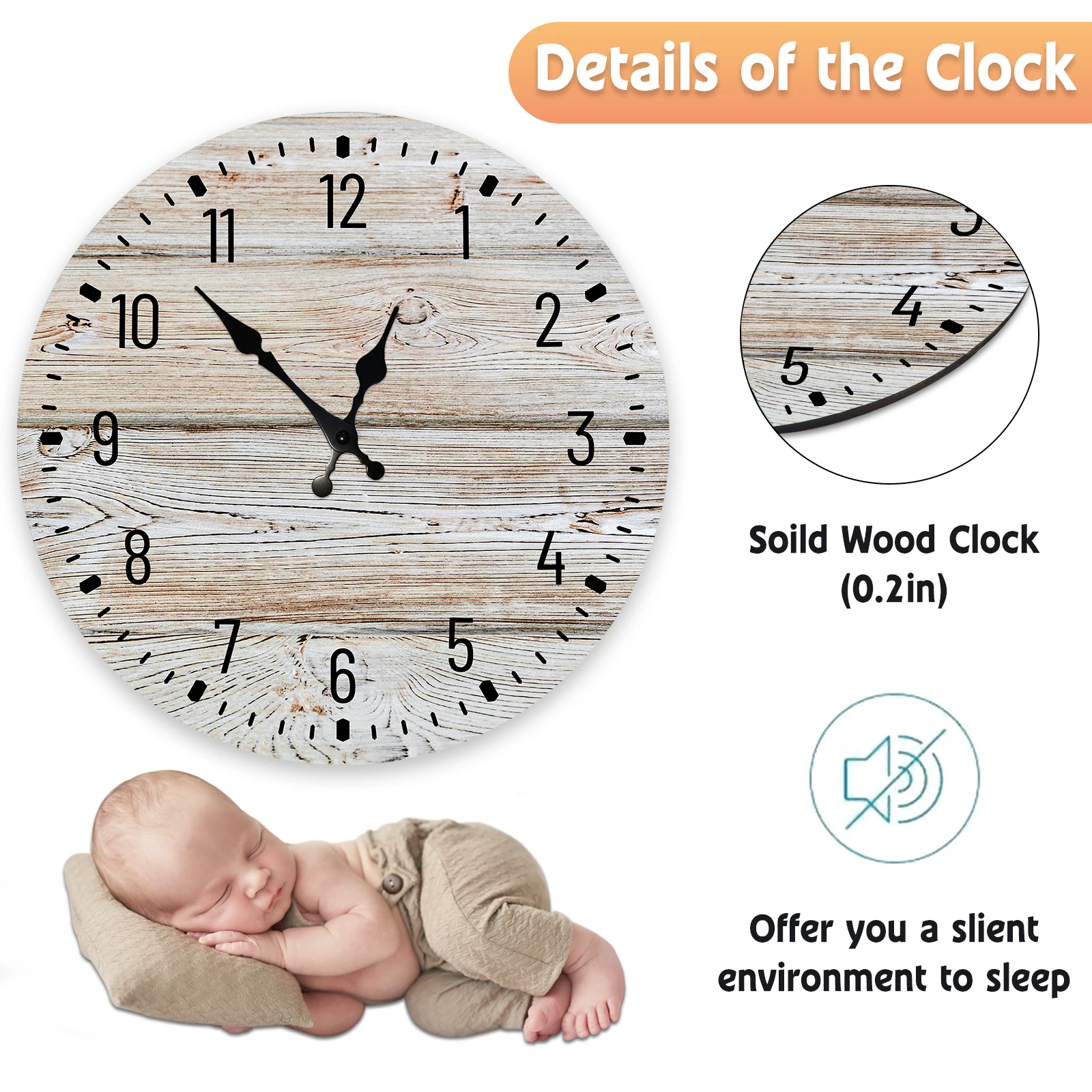 

Decorated Wall Clock for Living Room Quartz Wall Clock Nordic Hanging Clock Wooden Home Decor Wall Clock Wood Decorative Clock