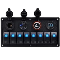 1224v rocker switch panel circuit breaker fuse 8 gang led switch panel for car vehicle truck rv suvs marine waterproof