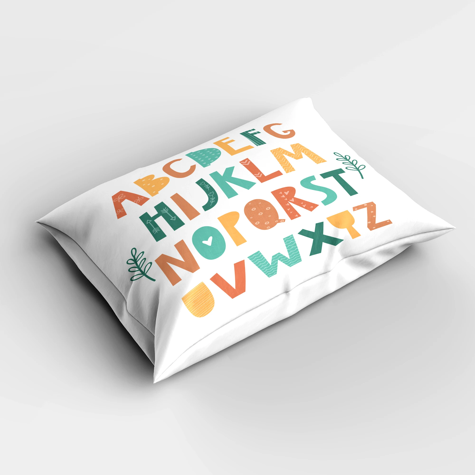 

Else Orange Green Yellow Letters Alphabet Nordic Rectangle Modern Pillowcases 3d Digital Print Pillow Covers Cases for Couch Bed