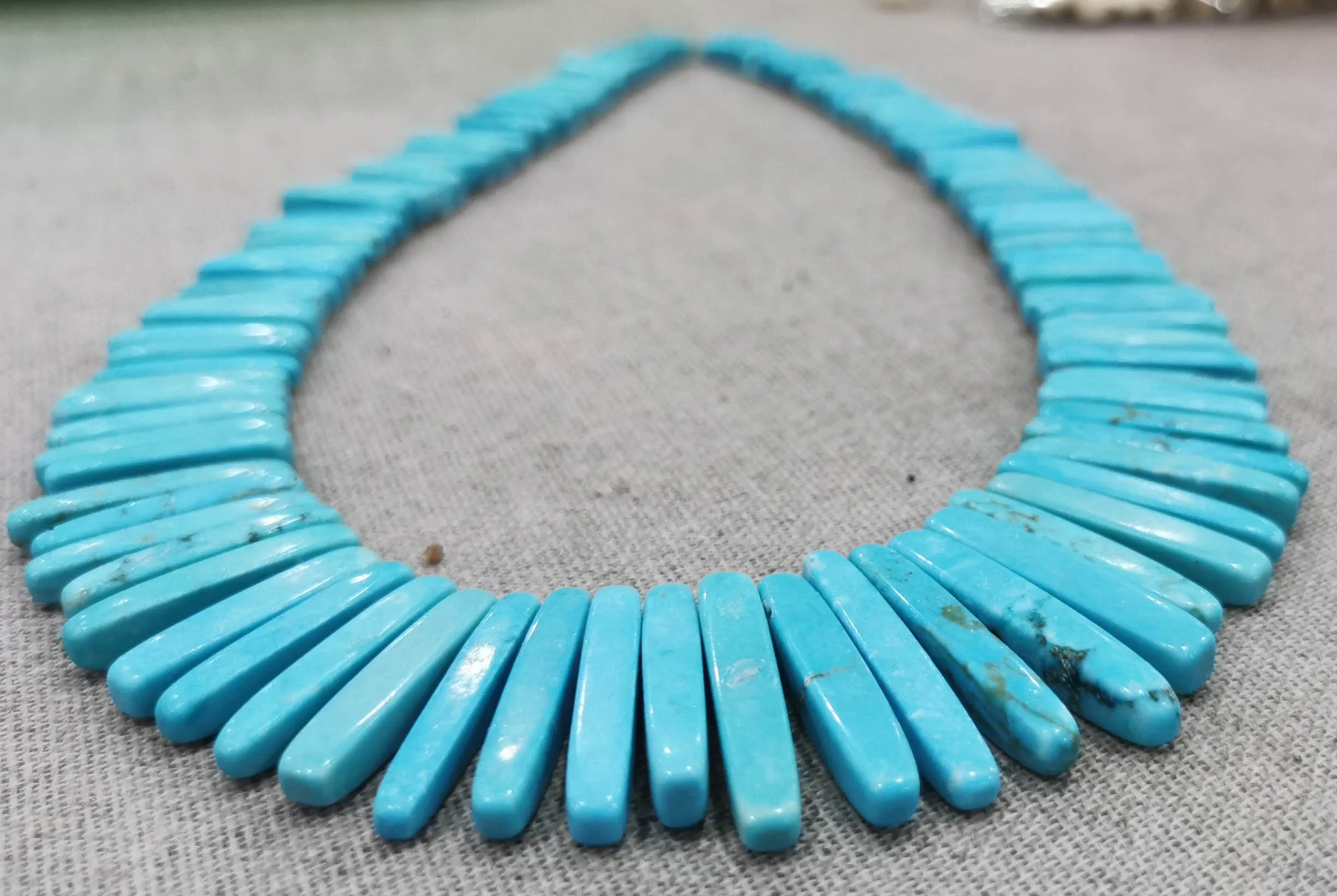 17 дюймов Прямоугольник Ожерелье из бирюзового камня искусственная Бирюзовые