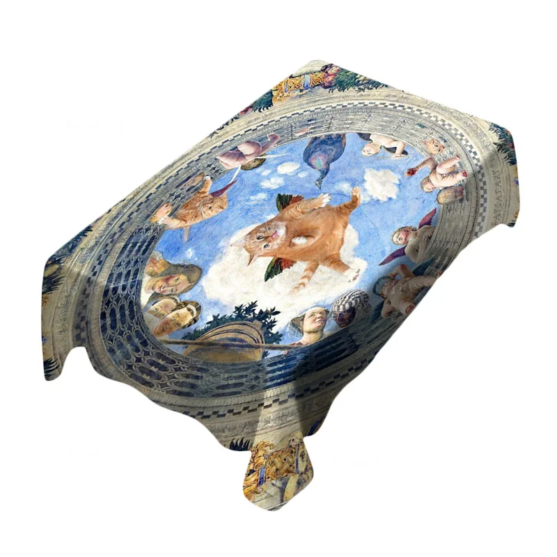 

Картины с изображением толстых апельсиновых кошек, ангелов, котят, небес, рай, Смешные животные, искусство Purrfec, скатерть от Ho Me Lili