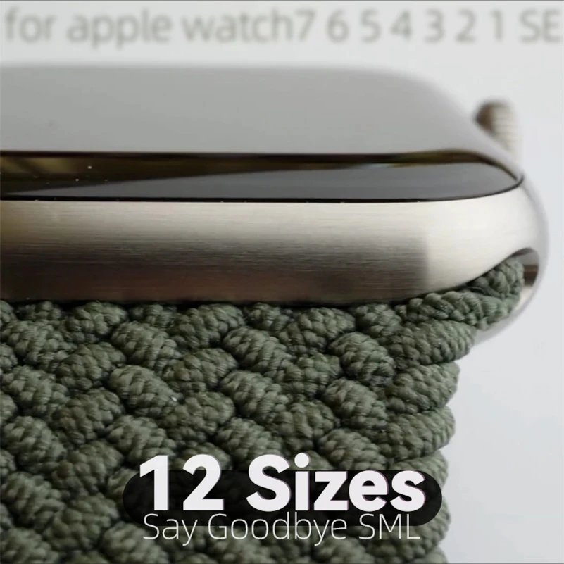 

For Apple Watch Braided Single Loop Multi Size Band Bands iwatch 5/6/7 45mm 44mm 40mm 41mm applewatch