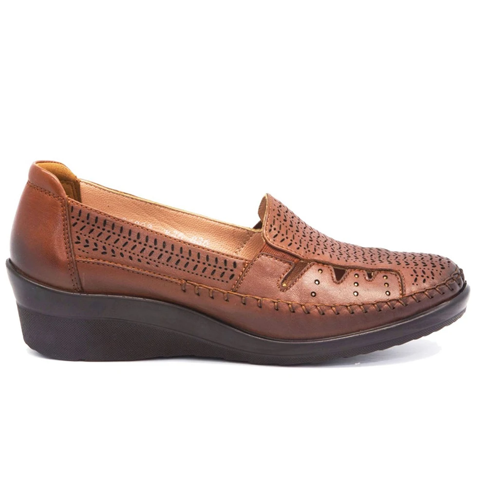 Women's Brown Genuine Leather Casual Shoes FRL26202TABA