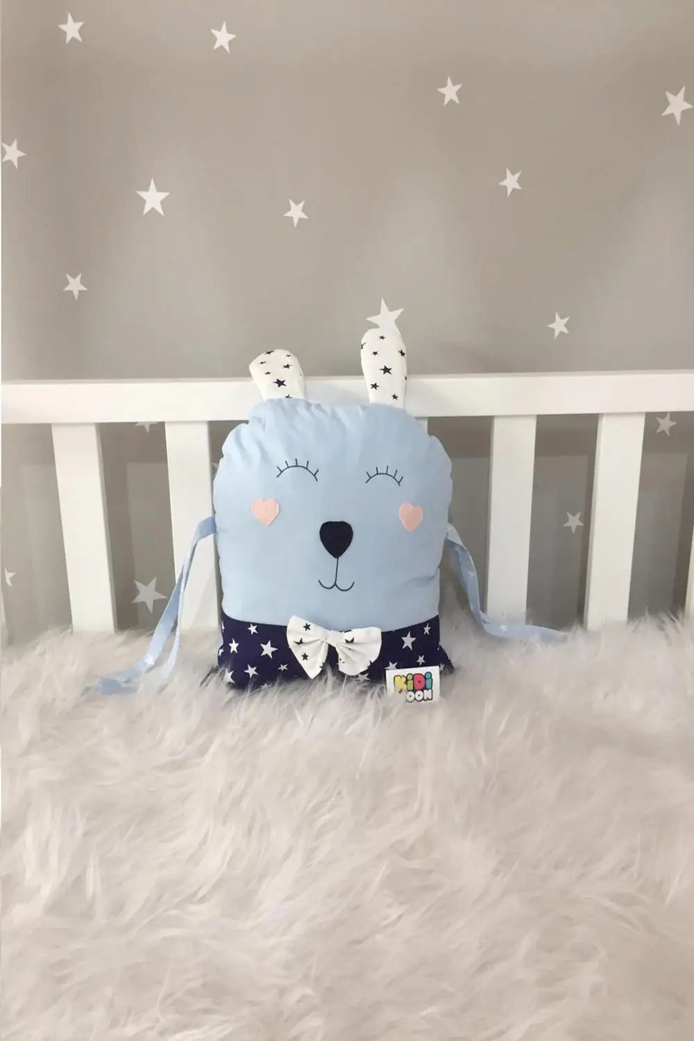 

Jaju Baby KidiMoon Blue Rabbit Crib Protection Decor Pillow