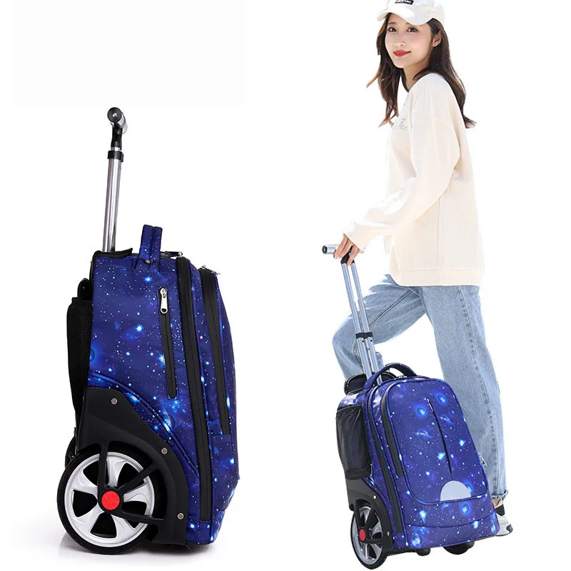 Холщовая Сумка на колесиках для ноутбука спортивный рюкзак плечо выходных и